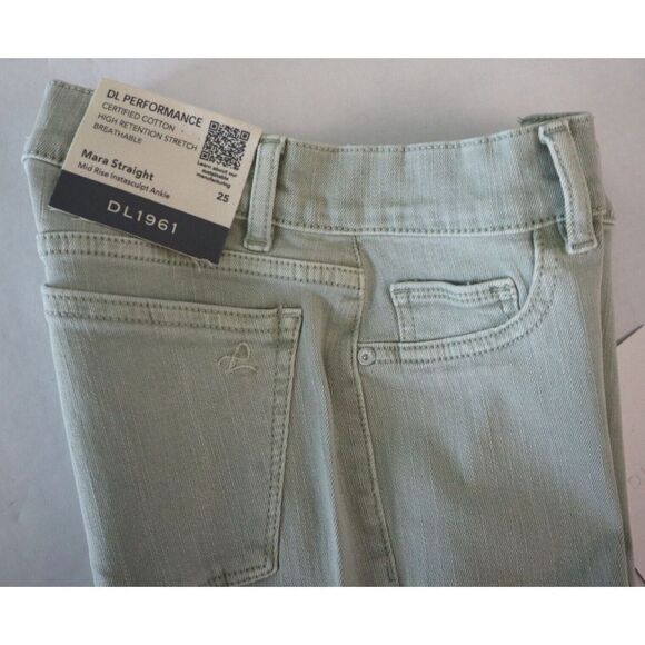 DL1961 Women Sz 25/0 Kiwi Raw Mara Straight Mid Rise Instasculpt Ankle Jeans $18 - Picture 7 of 11